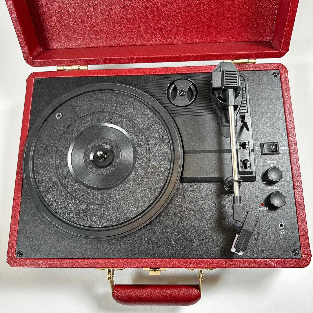 Retro Vinylspelare i Portabel Väska - Homy Secondhand Online