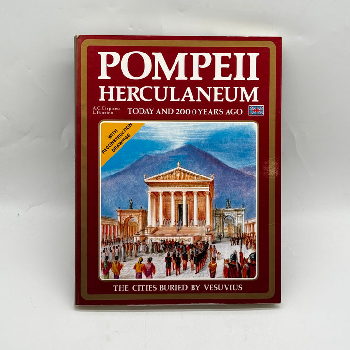 Pompeji Herculaneum illustrerad engelsk historiebok vintage