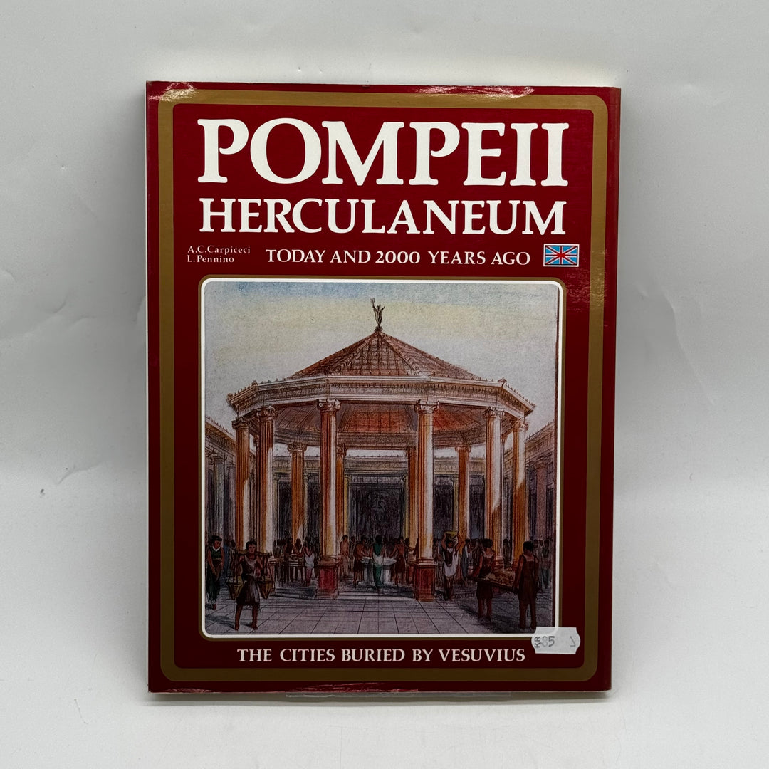 Pompeji Herculaneum illustrerad engelsk historiebok vintage