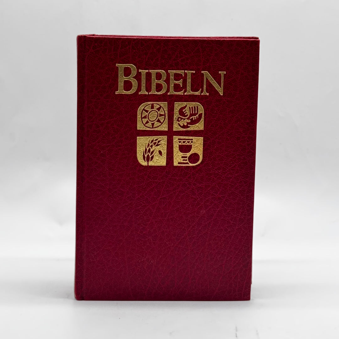 Klassisk röd svensk bibel i skinnimitation