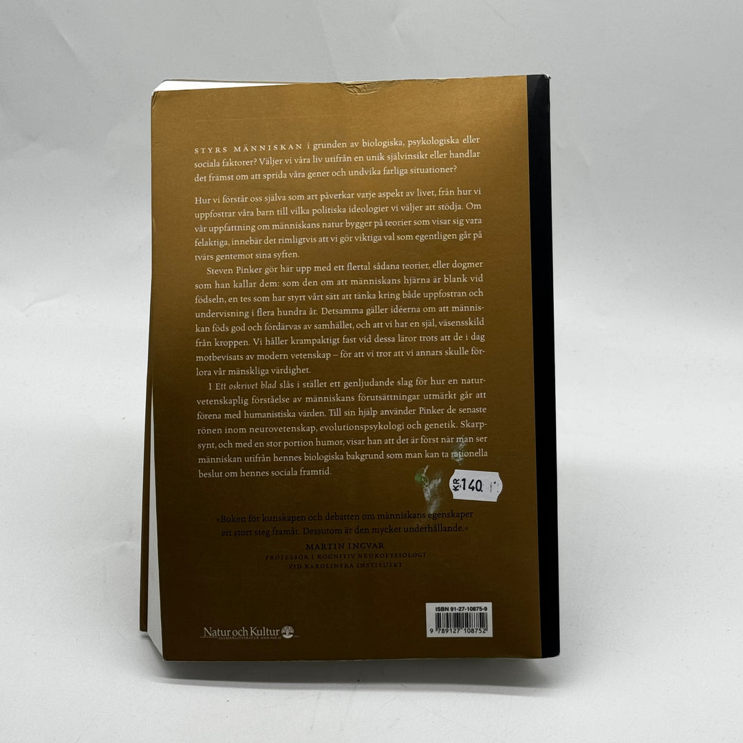 Ett oskrivet blad Steven Pinker inbunden bok