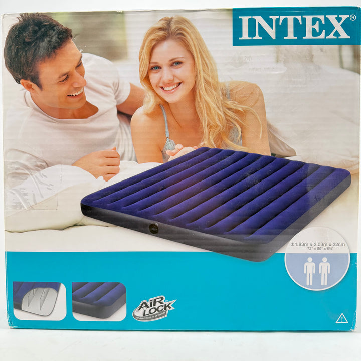 Intex blå dubbel luftmadrass king size