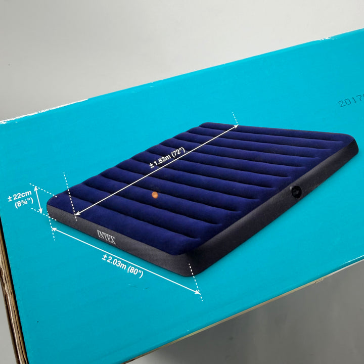 Intex blå dubbel luftmadrass king size