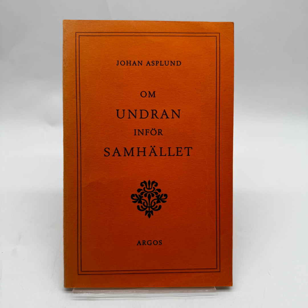 Om undran inför samhället retro orange bok