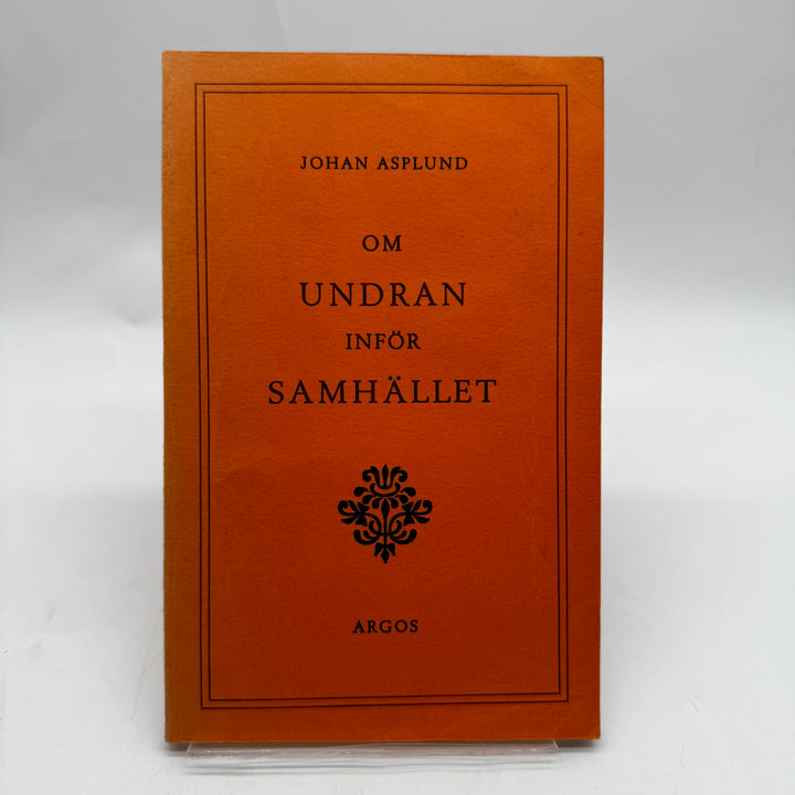 Om undran inför samhället retro orange bok