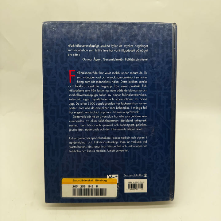 Folkhälsovetenskapligt lexikon Urban Janlert inbunden bok