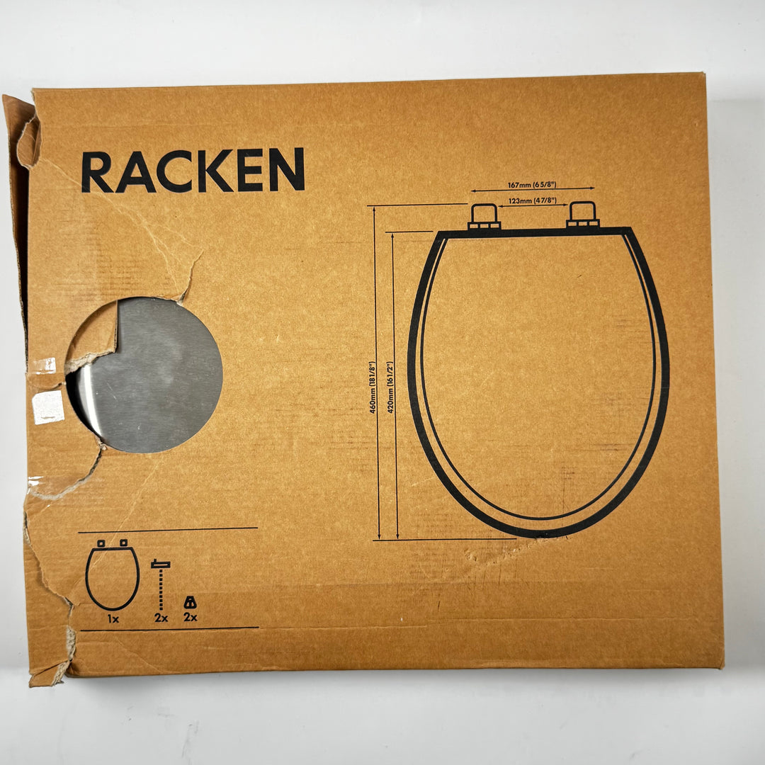 RACKEN toalettsits borstat rostfritt stål modern