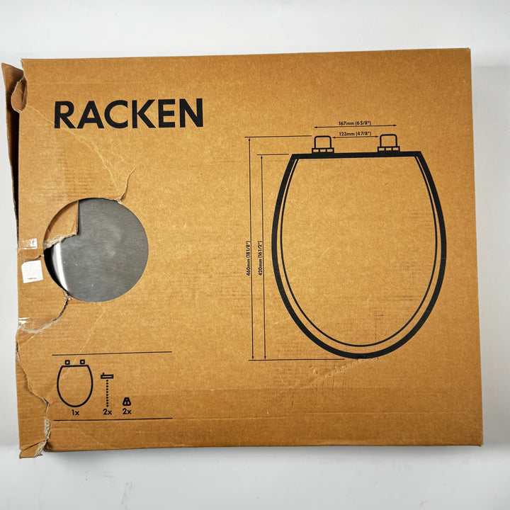 RACKEN toalettsits borstat rostfritt stål modern