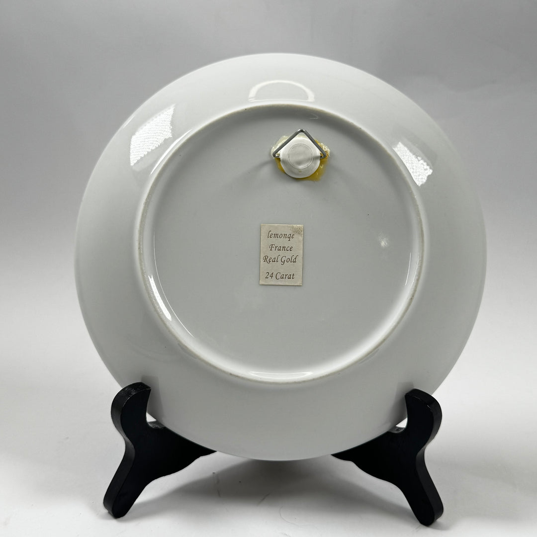 Vintage franska samlartallrikar Lemonqe France 24K guld