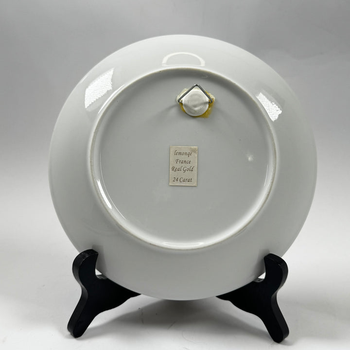 Vintage franska samlartallrikar Lemonqe France 24K guld