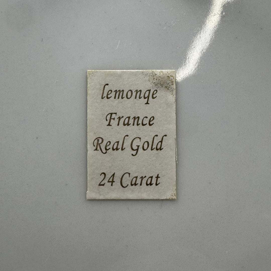 Vintage franska samlartallrikar Lemonqe France 24K guld