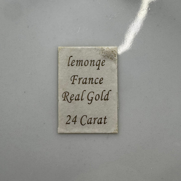 Vintage franska samlartallrikar Lemonqe France 24K guld