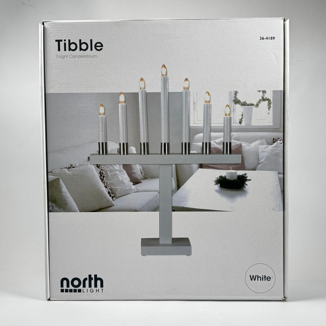 Northlight Tibble vit modern adventsljusstake