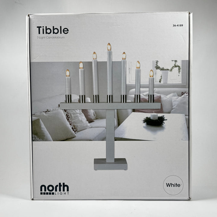 Northlight Tibble vit modern adventsljusstake