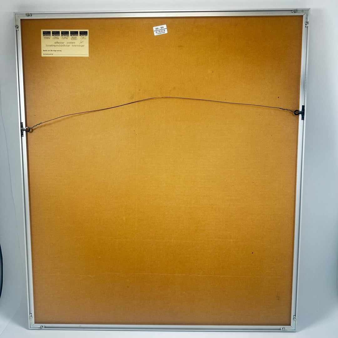 Inramad stadssilhuett i akvarell, vintage 1992 - Homy Secondhand Online