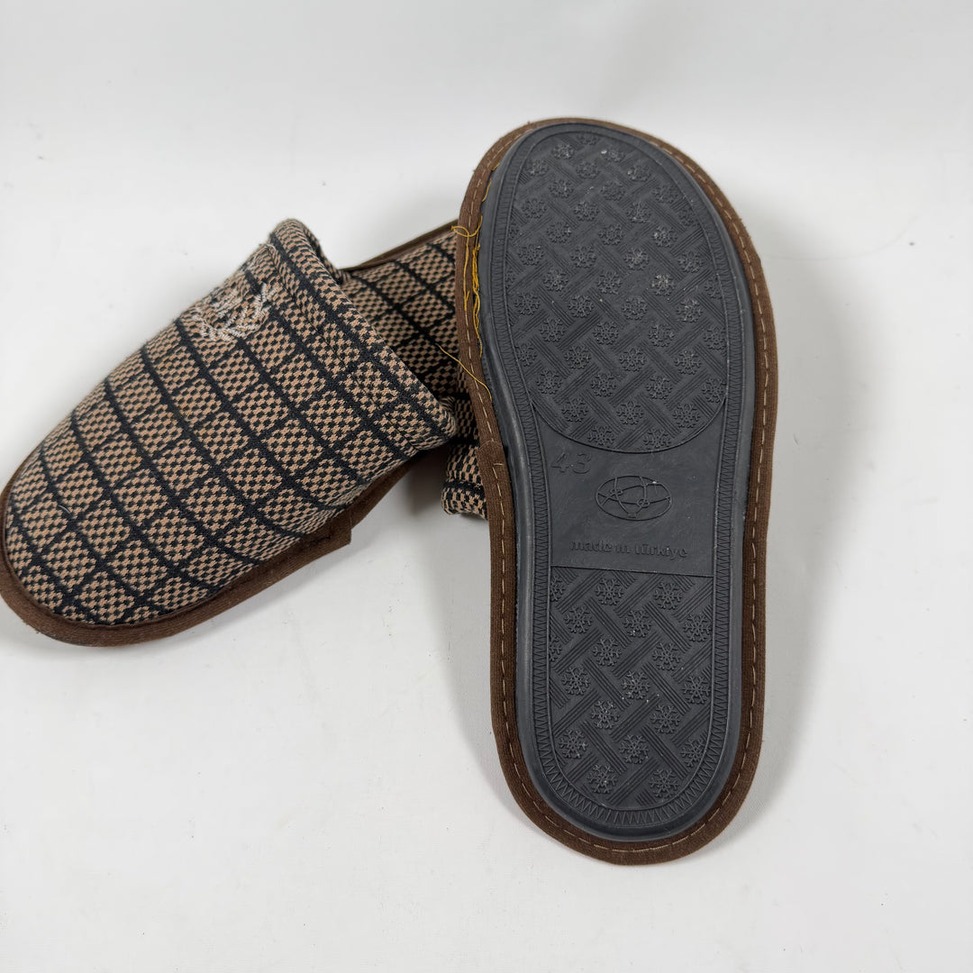 Eleganta klassiska rutmönstrade tofflor storlek 43