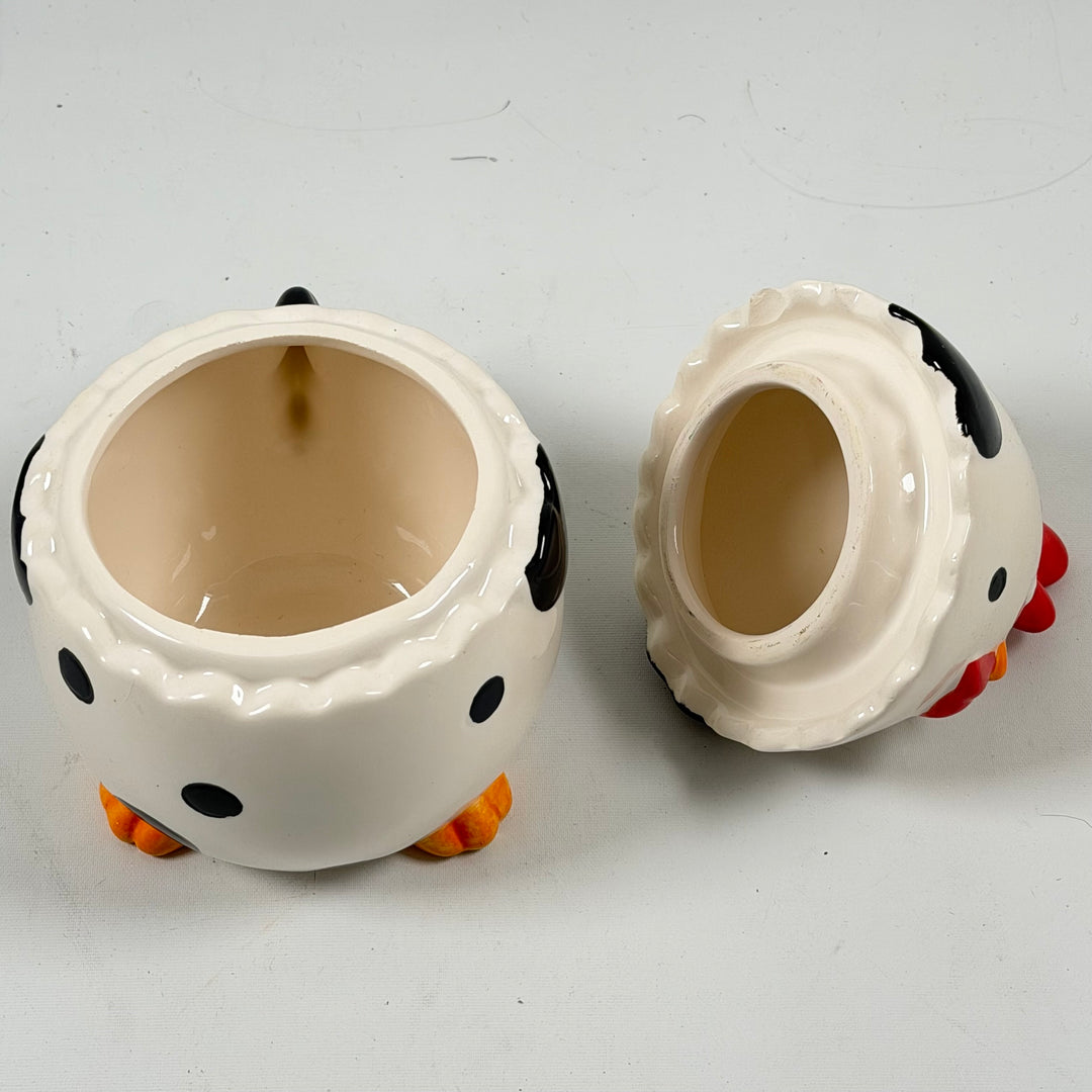 Retro keramikburk formad som höna