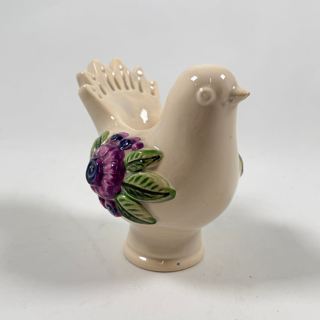 Färgglad keramikvas fågel design Rosa Ljung