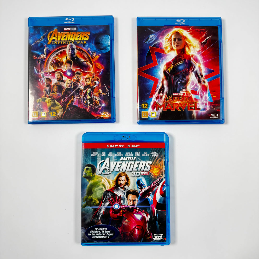 Marvel Blu-ray trilogi Avengers och Captain Marvel