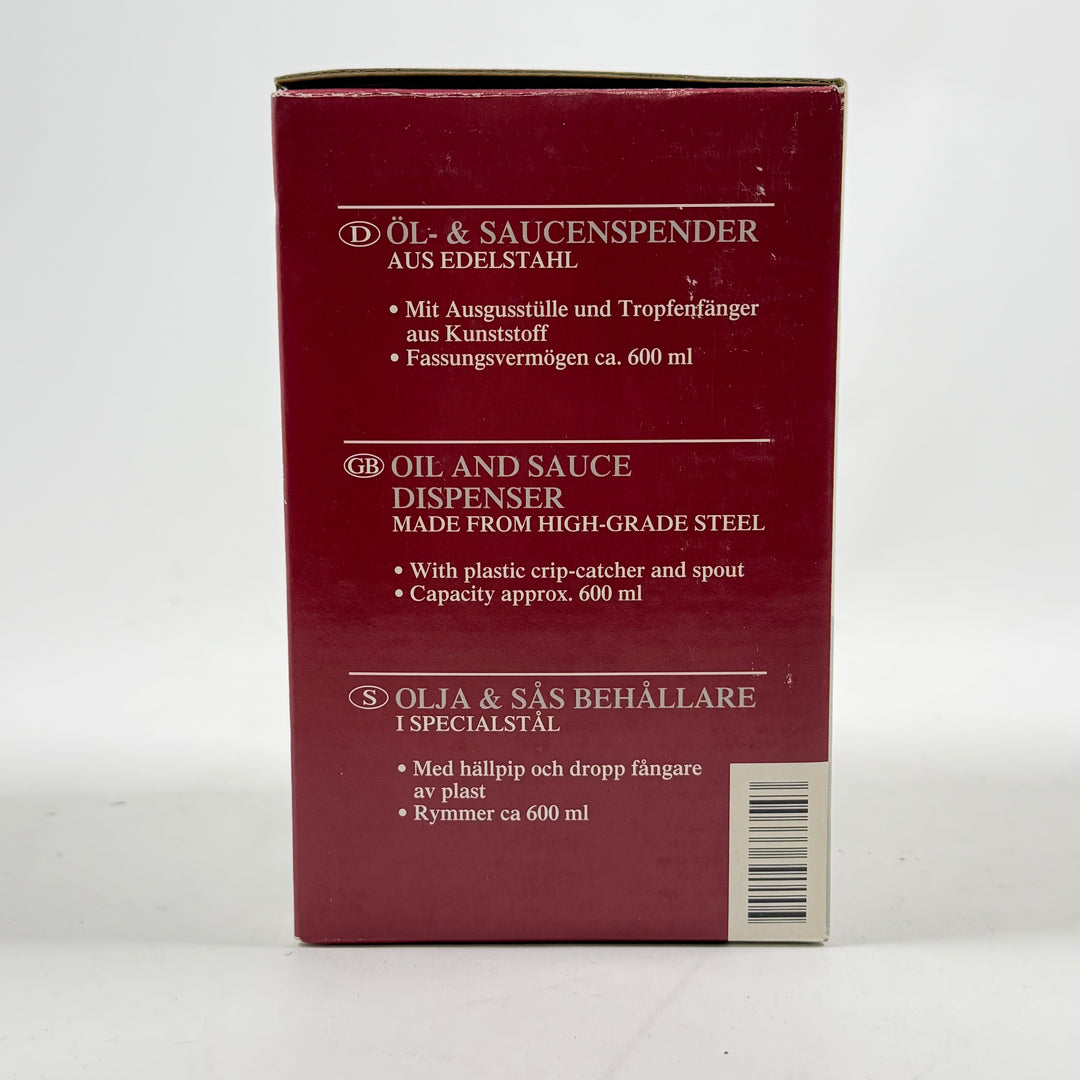 Elegant olje- och såsdispenser i rostfritt stål