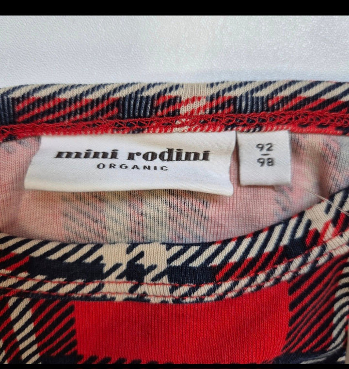 Röd och svart rutig barntröja med långa ärmar - Homy Secondhand Online